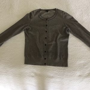 Talbot's Black and White Stripe Metallic Cardigan